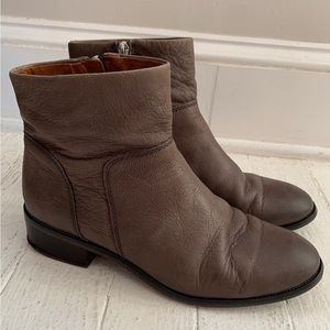 Franco Sarto Benny Ankle Bootie Leather Iron Brown Size 10